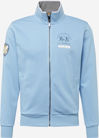 La Martina Sweatvest in Blauw: voorkant