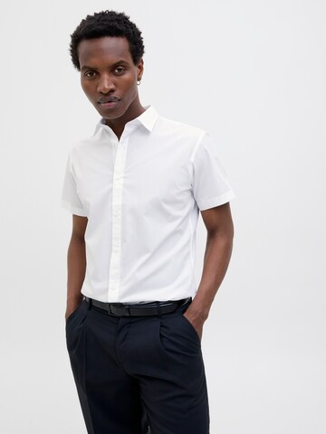 JACK & JONES Slim fit Button Up Shirt 'JJJoe' in White