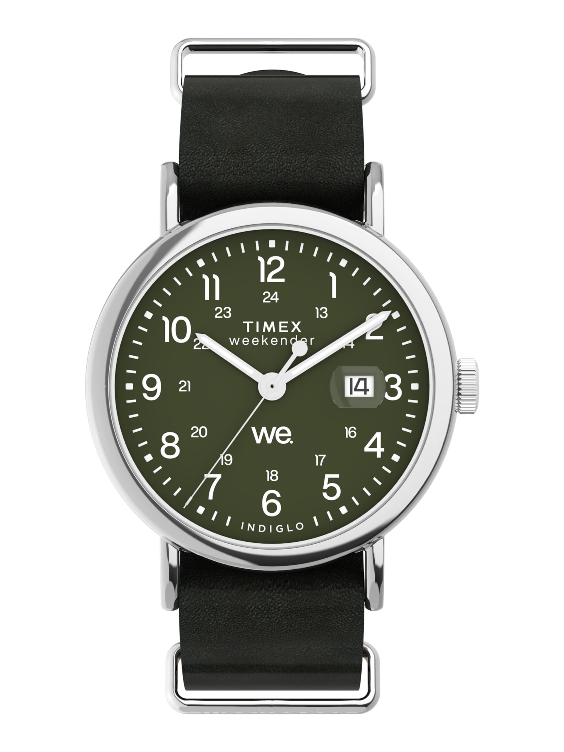 TIMEX Quartz Analog Watch 'Weekender' in Grün: Vorderseite