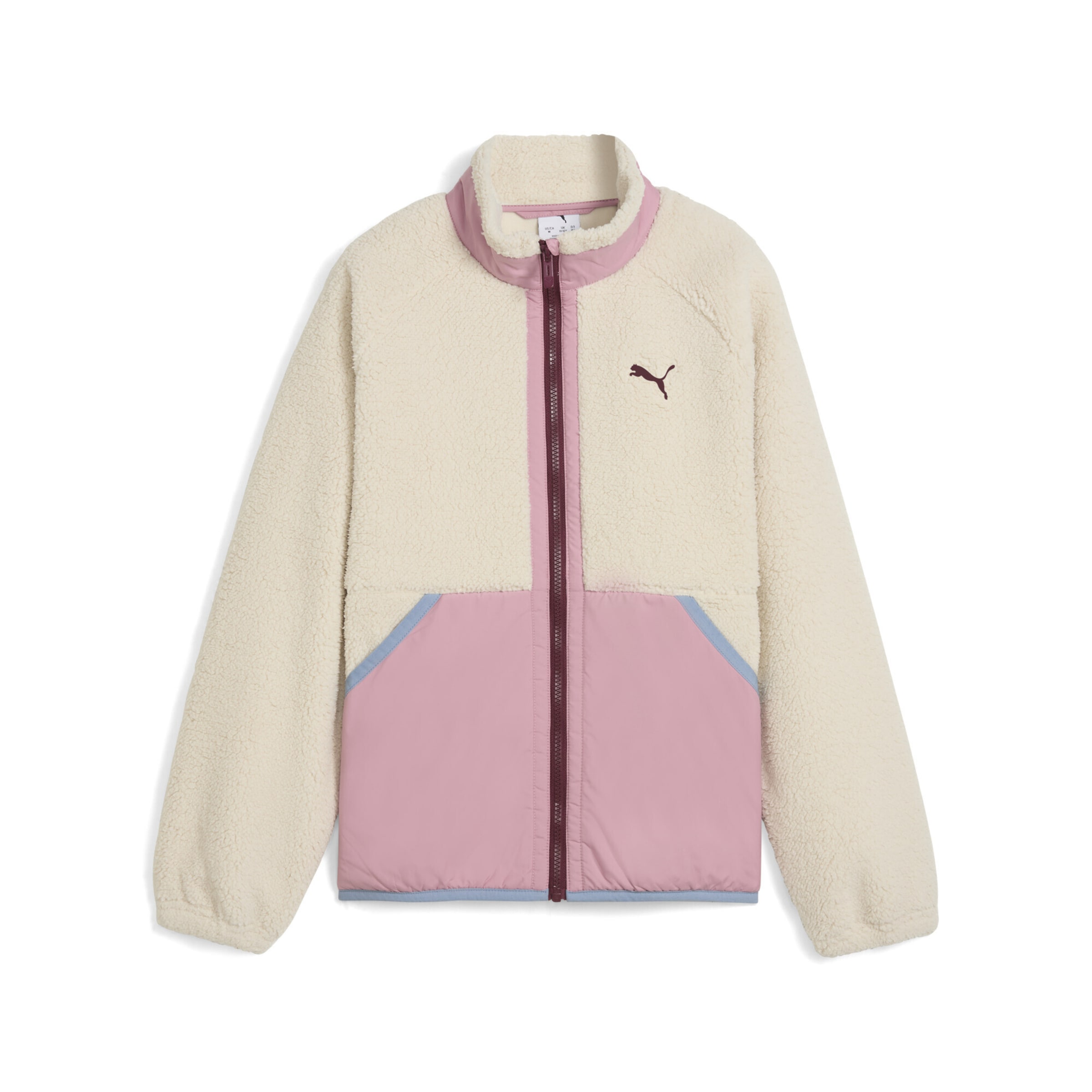 PUMA Functionele fleece jas in Wit: voorkant