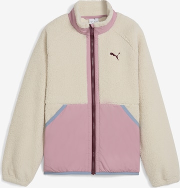 PUMA Functionele fleece jas in Wit: voorkant