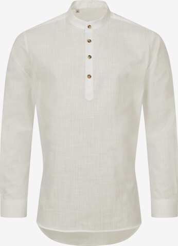 Indumentum Slim fit Button Up Shirt in White: front