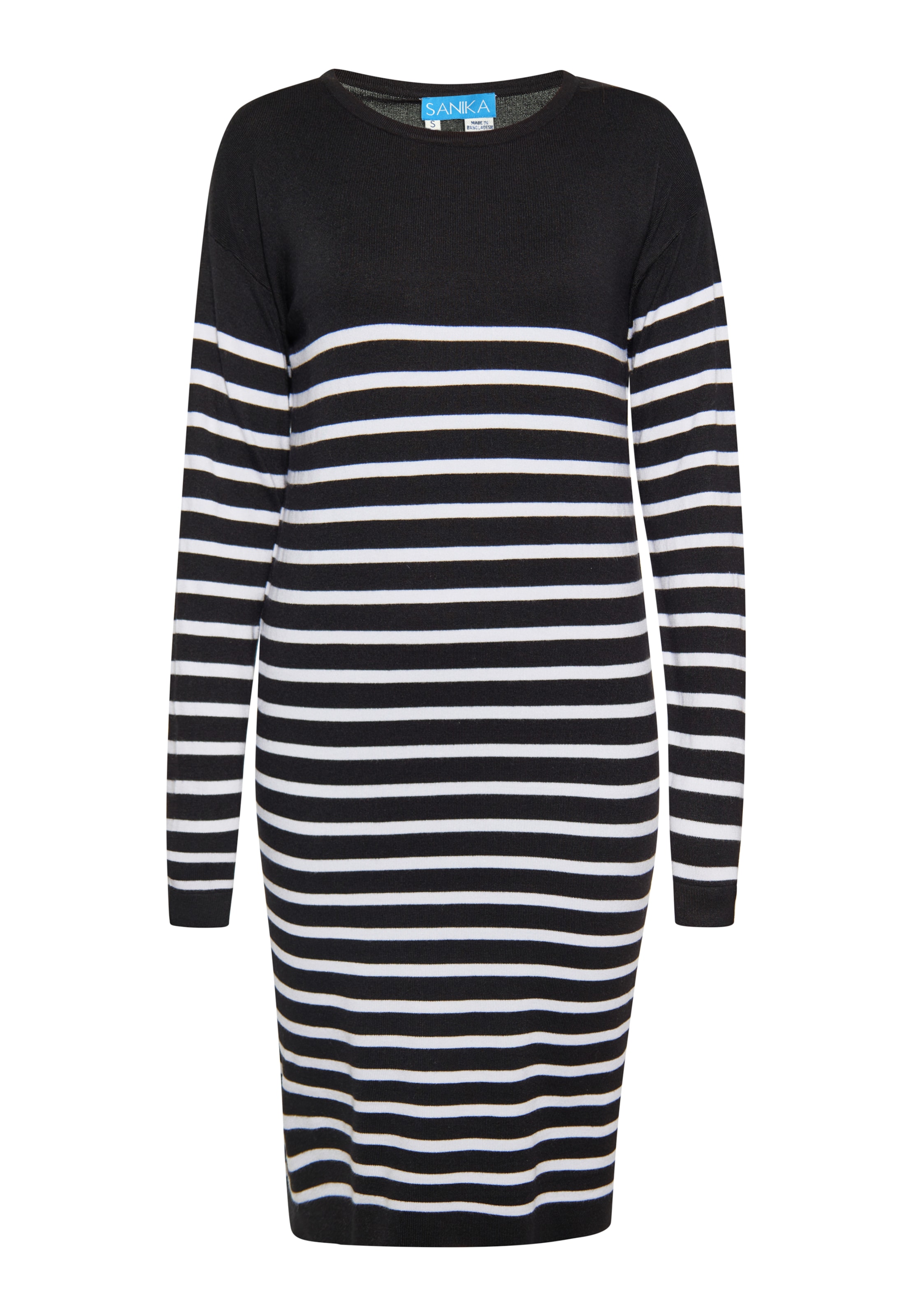 SANIKA - Vestido de malha em preto: frente