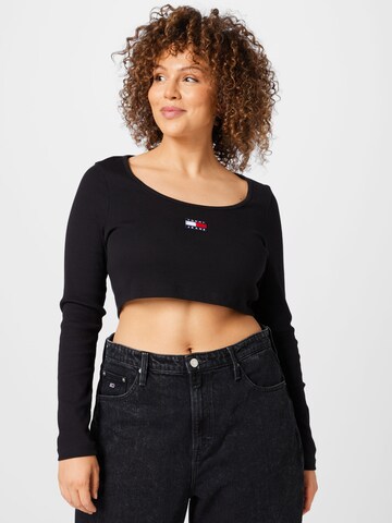 Tommy Jeans Curve Shirt in Black: front