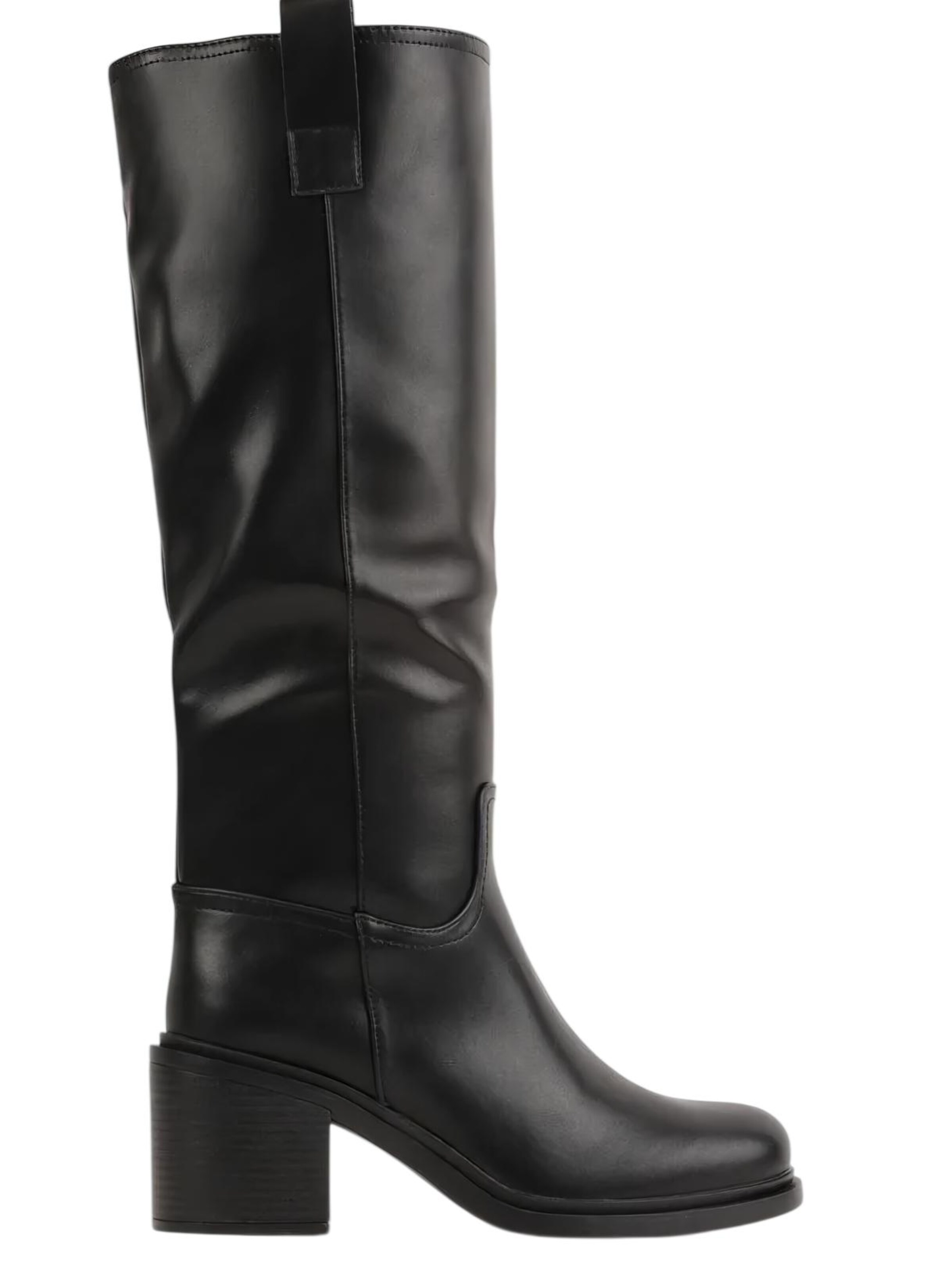 Boots 'Bottes motard à talons bloc - marron' VERA Collection en noir : devant