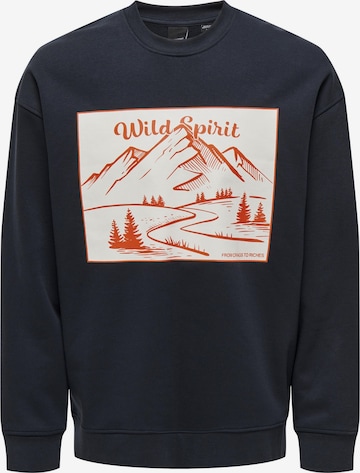 Only & Sons Sweatshirt 'Eli' in Blue: front