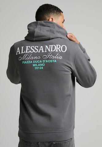 Alessandro Zavetti - Sweatshirt 'Montanelli' em cinzento: frente