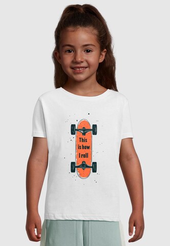 Merchcode T-Shirt 'I Roll' in Weiß: Vorderseite