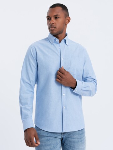 Ombre Slim fit Overhemd 'SHOS-0108' in Blauw: voorkant