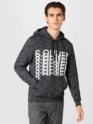 s.Oliver Sweatshirt in Zwart: voorkant