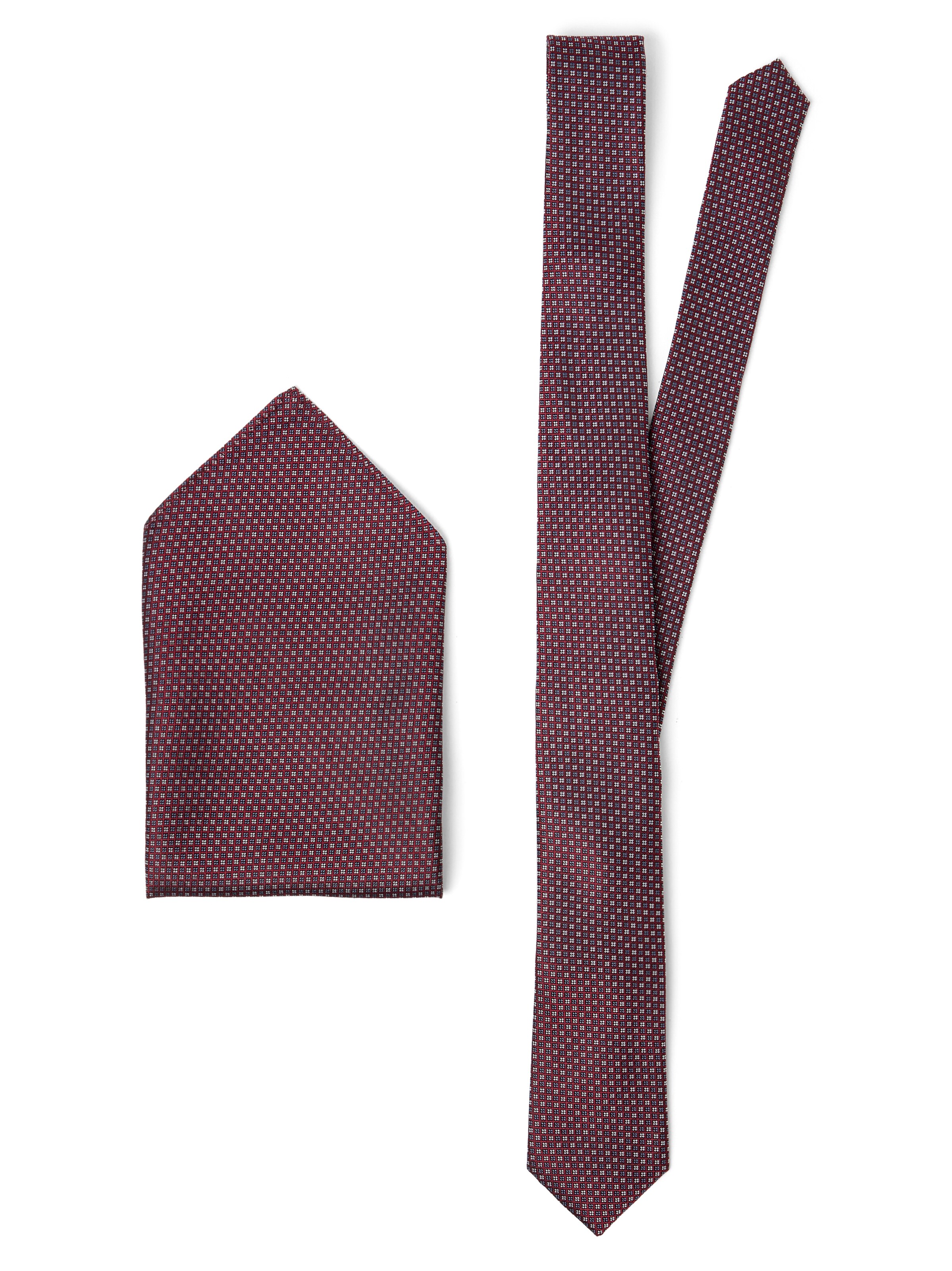 Finshley & Harding London Krawatte in One Size in grau / bordeaux / weiß, Produktansicht