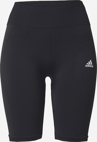 Skinny Pantaloni sportivi 'Seamless' di ADIDAS SPORTSWEAR in nero: frontale