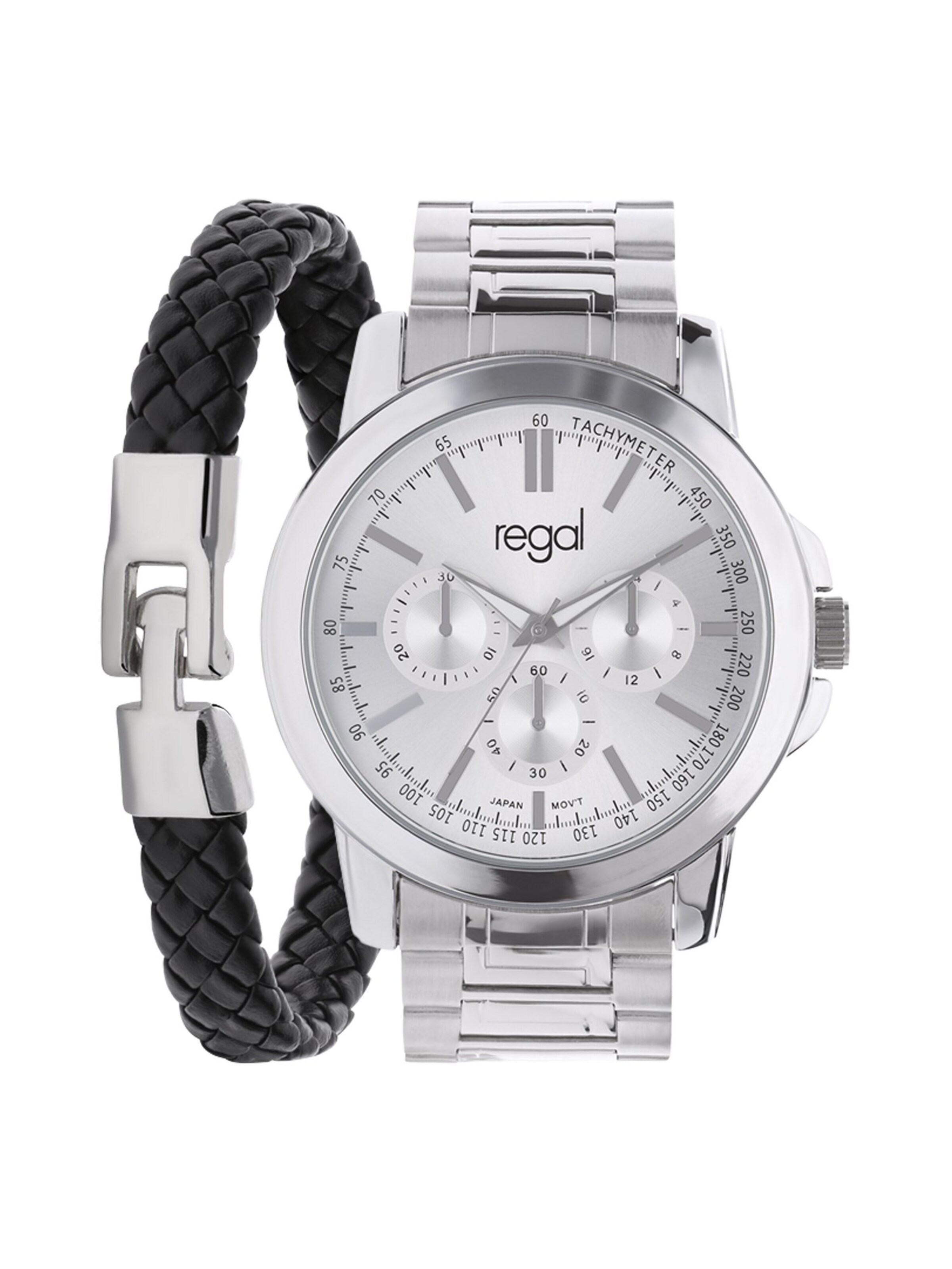 Montre à affichage analogique Lucardi en argent : devant