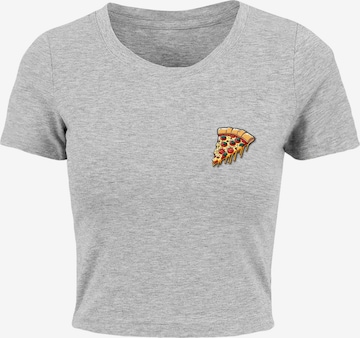 Merchcode T- Shirt 'Pizza Comic' in Grau: predná strana
