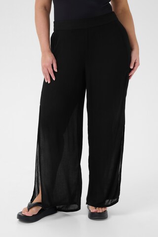 KAFFE CURVE Wide leg Broek in Zwart