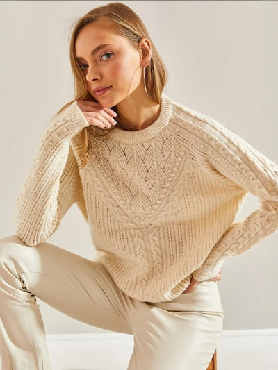 Bianco Lucci Pulover 'Pullover' v velikosti S-M  | off-bela barva, Prikaz izdelka