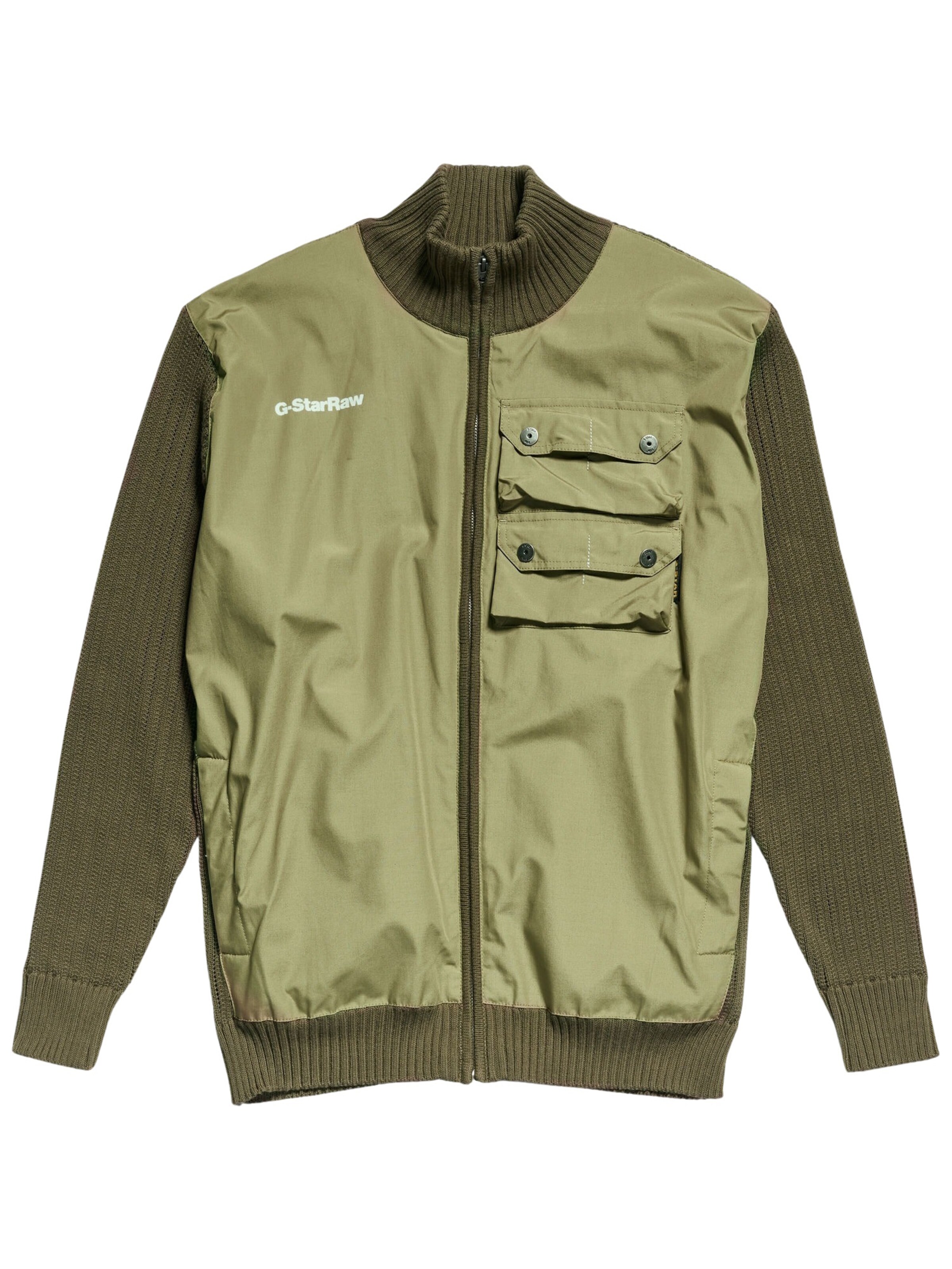 G-STAR Gebreid vest in Groen: voorkant