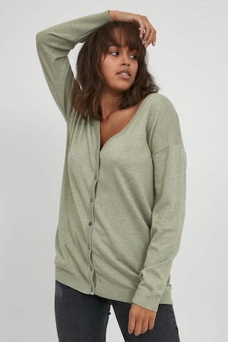 PULZ Jeans Knit Cardigan 'PZSARA' in Green: front