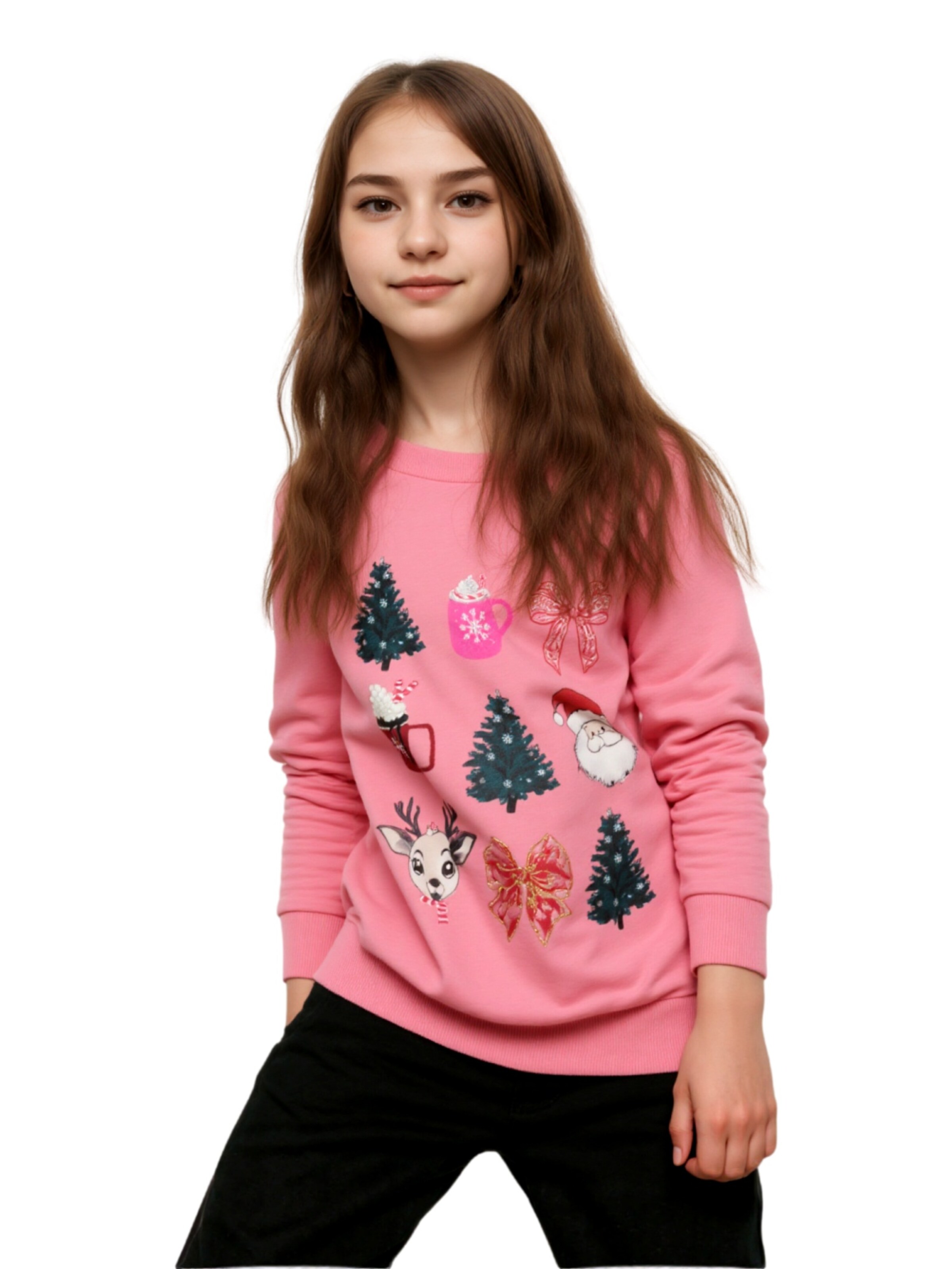 NAME IT Sweatshirt 'Romia' in Pink: front
