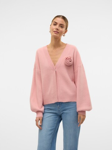VERO MODA Gebreid vest 'VMCarrie' in Roze: voorkant