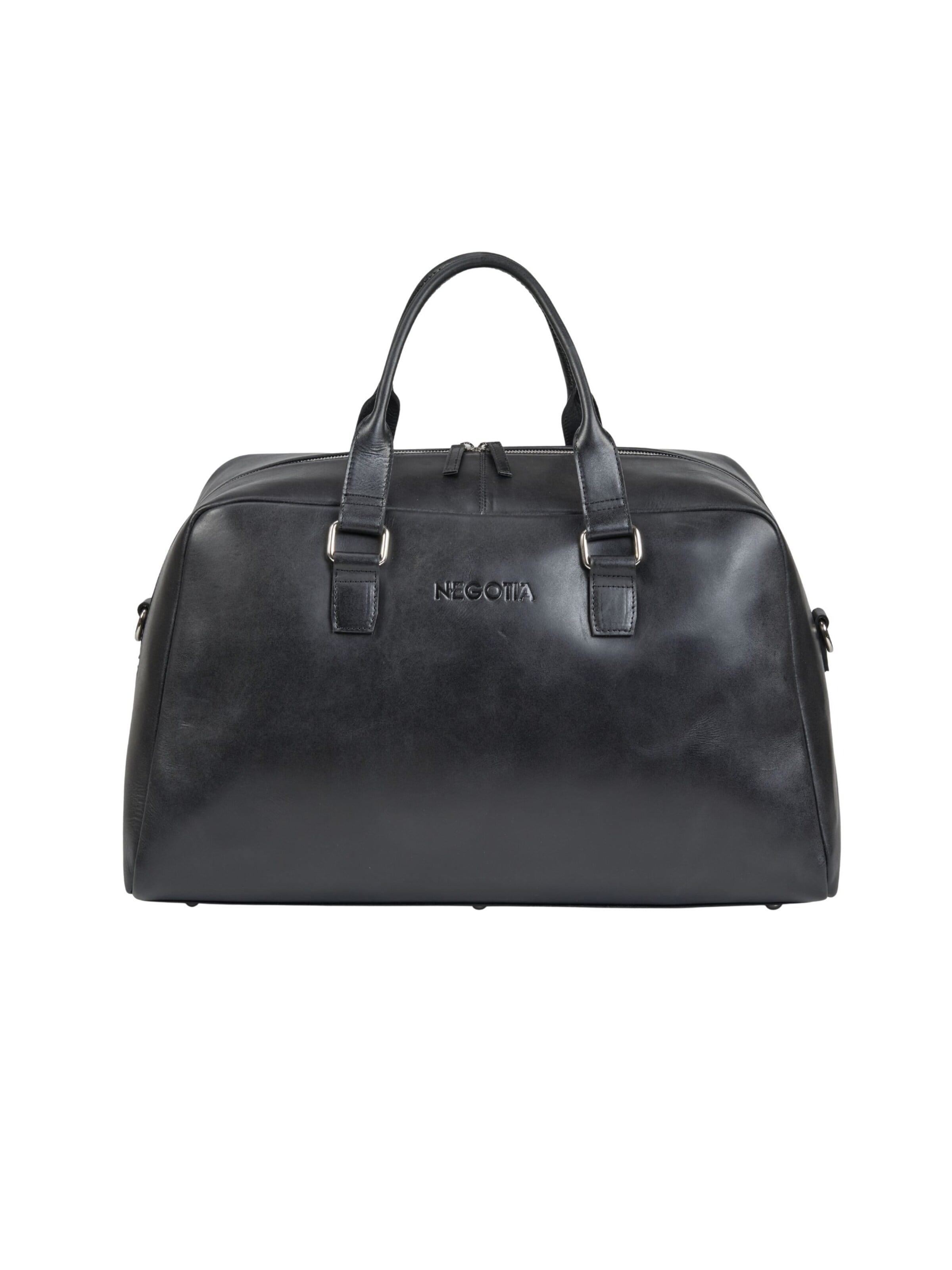 NEGOTIA Leather Weekender 'Valen' in Black