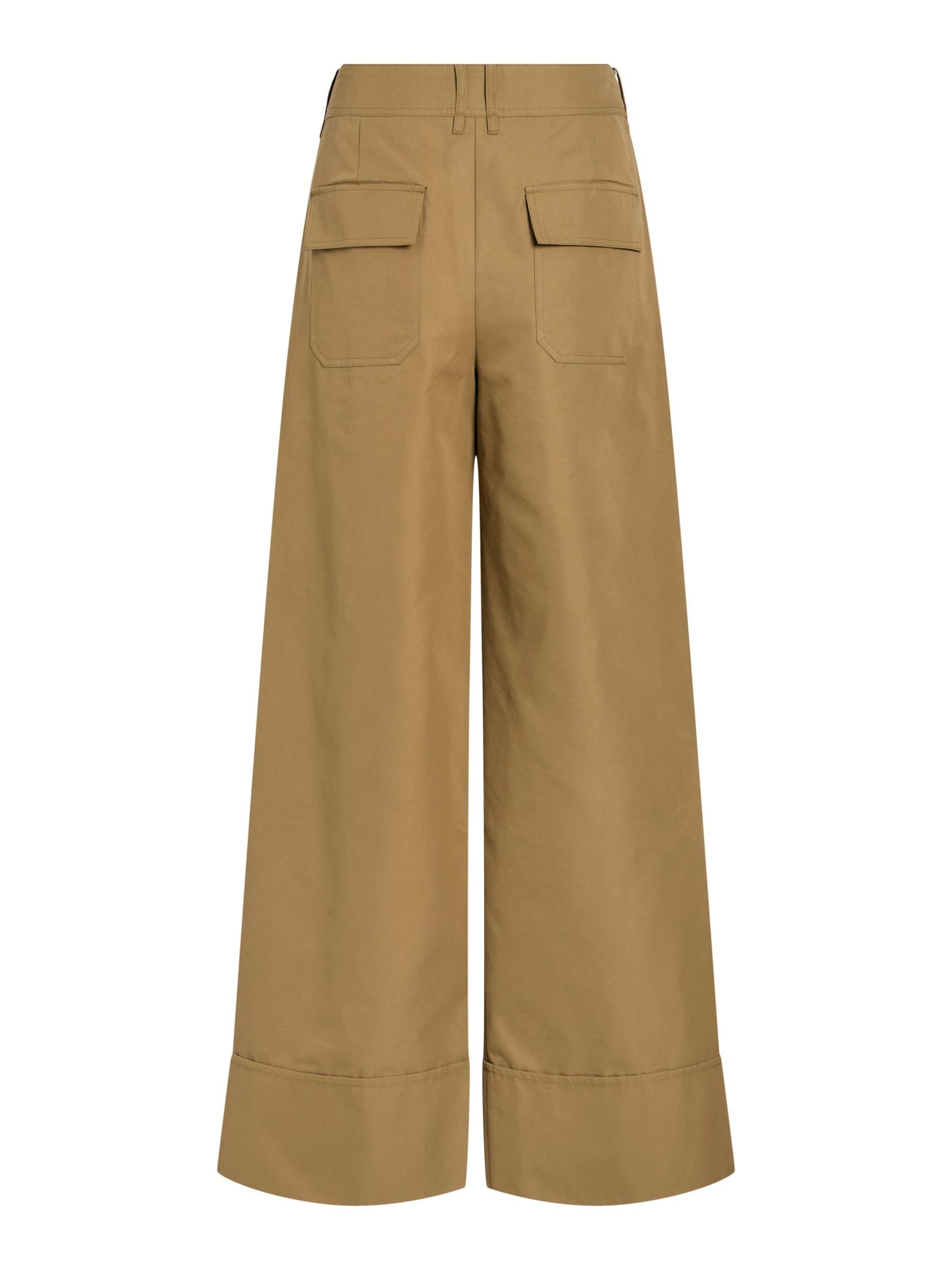 Wide leg Pantaloni con pieghe di ROUGE EDIT in marrone