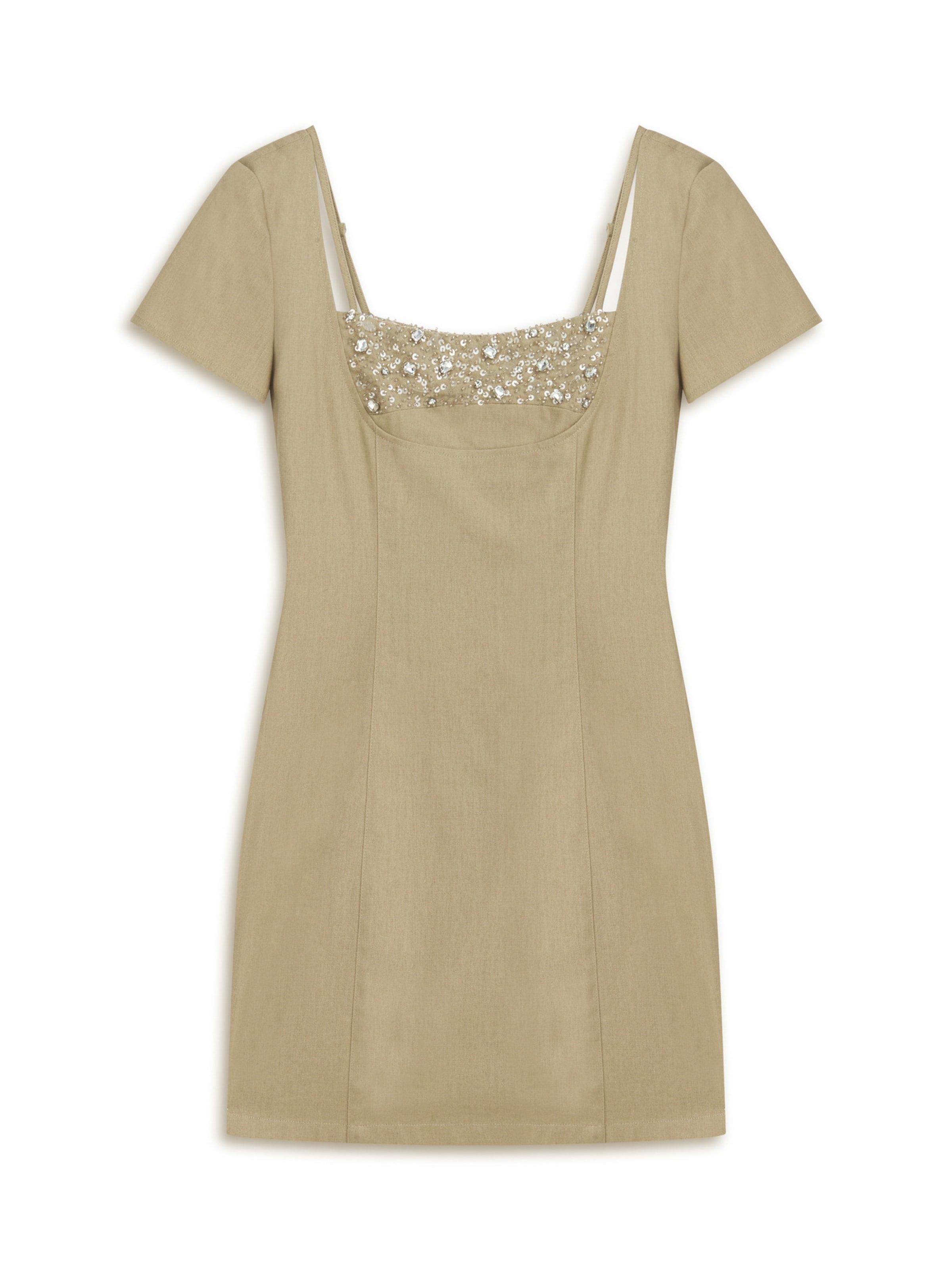 Robe Twist en beige : devant