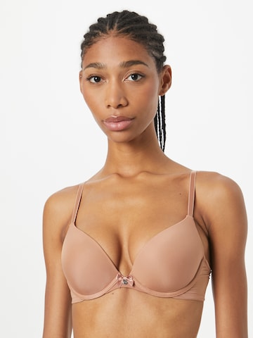 Hunkemöller T-shirt Bra in Brown: front