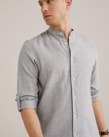 WE Fashion Slim fit Button Up Shirt in Grey