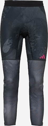 ADIDAS PERFORMANCE Skinny Workout Pants 'Adizero Saturday Long' in Black: front