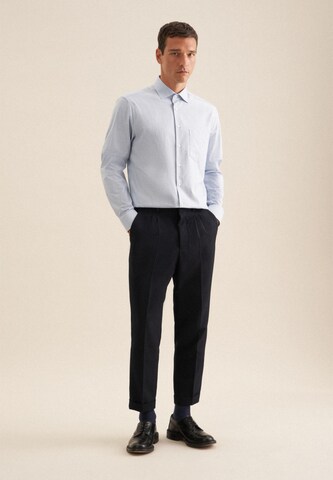 Coupe regular Chemise business 'SMART FLANNELS' SEIDENSTICKER en bleu
