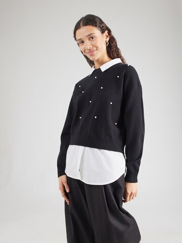 ABOUT YOU Pulover 'Sari' | črna barva: sprednja stran