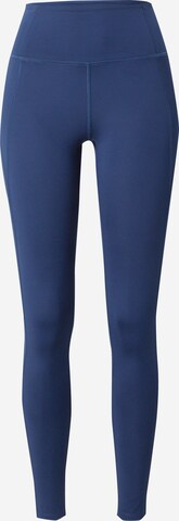 Girlfriend Collective Skinny Sportbroek in Blauw: voorkant