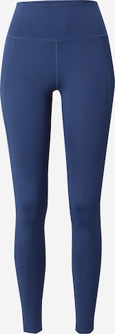 Girlfriend Collective Skinny Workout Pants in Blue: front