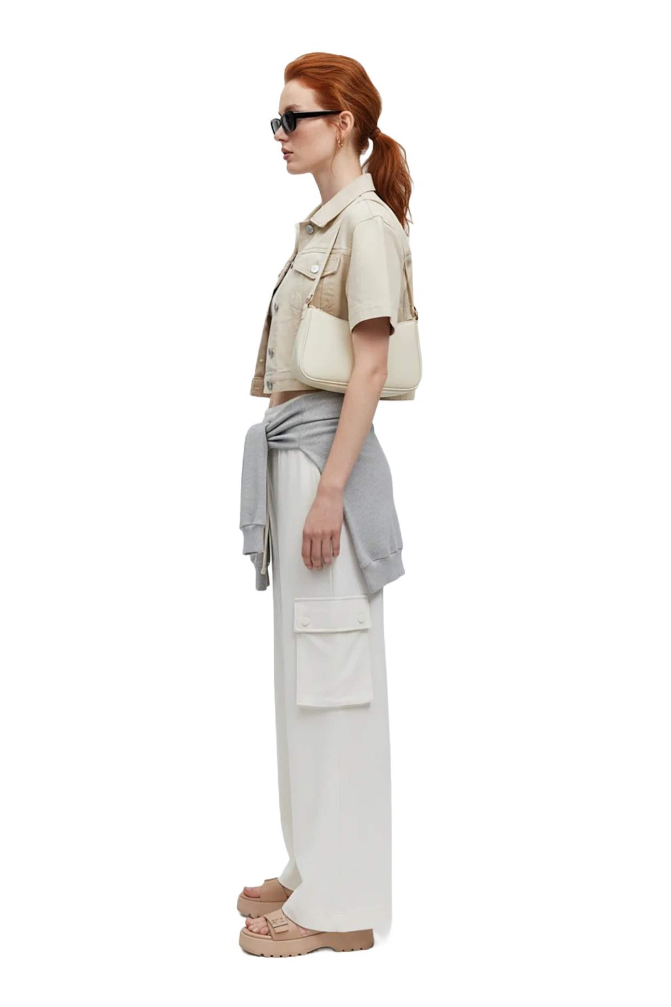 No Matter What Wide leg Cargo Pants in Beige