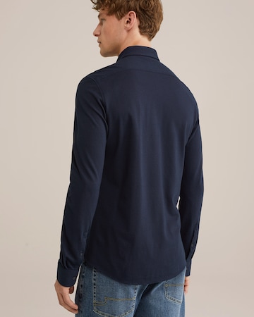 WE Fashion Slim Fit Hemd in Blau