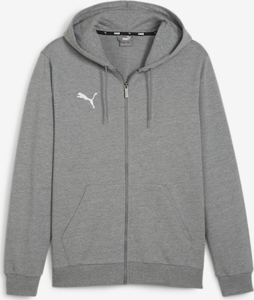 PUMA Athletic Zip-Up Hoodie 'teamGOAL' in Grey: front