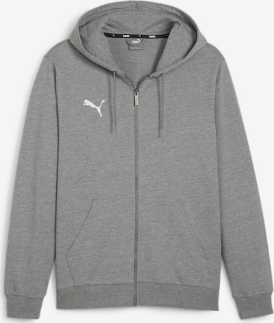 PUMA Athletic Zip-Up Hoodie 'teamGOAL' in mottled grey / White, Item view
