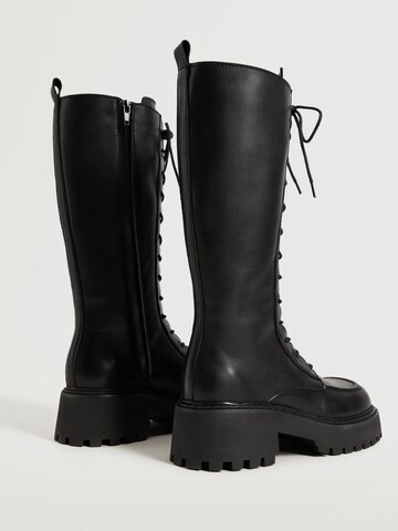 MANGO Lace-Up Boots 'Trunk' in Black