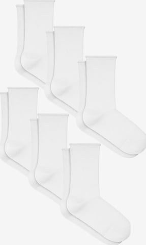 Albero Natur Socks 'Bio-Baumwoll-Socken mit Rollrand Unisex – 6er Pack' in White: front