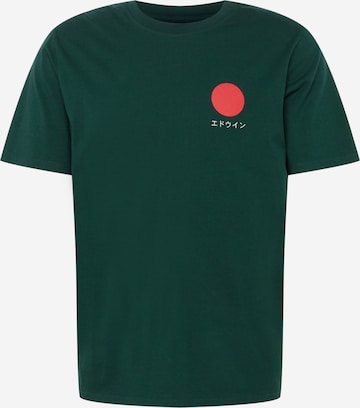 EDWIN Shirt 'Japanese Sun' in Groen: voorkant