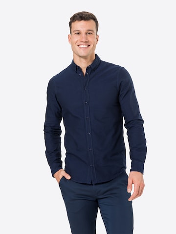 BLEND Regular fit Button Up Shirt 'NAIL' in Blue: front