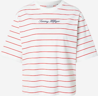 XXS dydžio Marškinėliai 'Logo Embroidery Relaxed' iš TOMMY HILFIGER, spalva – tamsiai mėlyna / raudona / balta, Prekių apžvalga