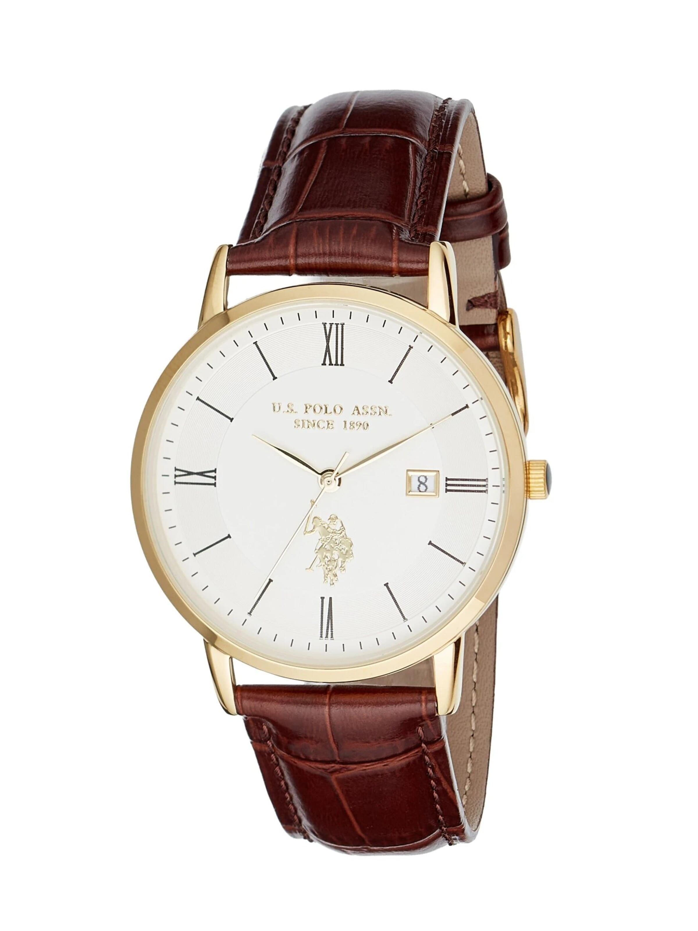 U.S. POLO ASSN. Analoguhr 'Viktor'‌‌‌‌‌‌‌‌ in Braun: Vorderseite