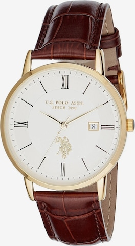 U.S. POLO ASSN. Analoguhr 'Viktor' in Braun: Vorderseite