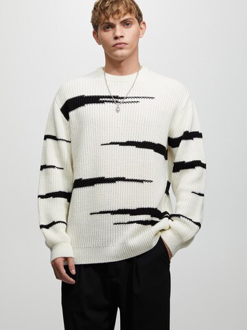 Pull&Bear Neulepaita värissä valkoinen: etupuoli