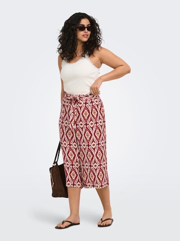 ONLY Carmakoma Loose fit Pleat-Front Pants 'CARMIKASI' in Red