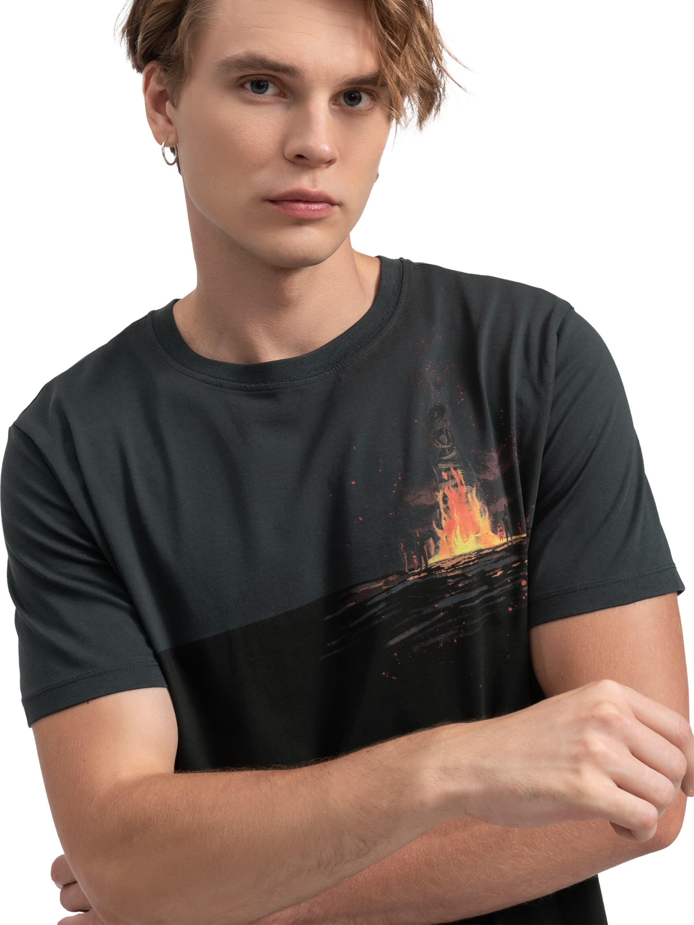 Kaft Shirt 'Burning Tire' in Blauw