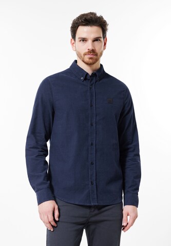 Street One MEN Slim fit Button Up Shirt in Blue: front