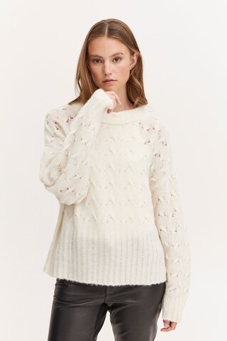 PULZ Jeans Sweater 'ASTRID' in White: front